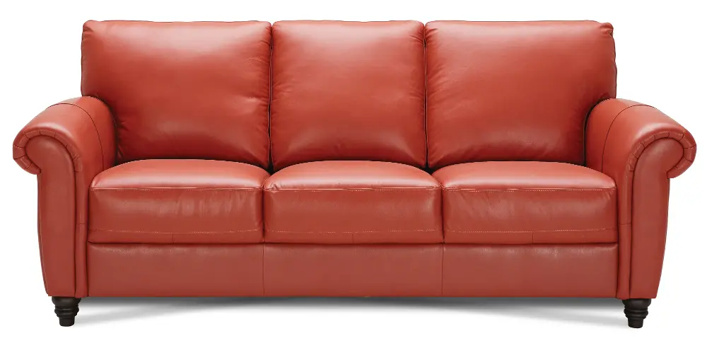 Baxter 84 Inch Terracotta Leather-Match Sofa-1
