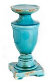 Clearance 10 Inch Antique Blue Candle Holder