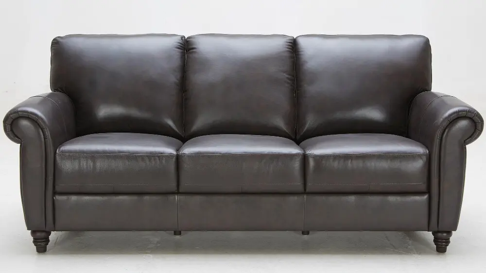 Baxter 84 Inch Brown Leather-Match Sofa-1