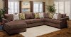 Fortune Brown Upholstered 3-Piece Sectional