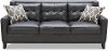 Contemporary Charcoal Leather Sofa - Nigel