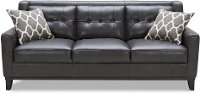 Contemporary Charcoal Leather Sofa - Nigel