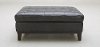 Contemporary Charcoal Gray Leather Ottoman - Nigel