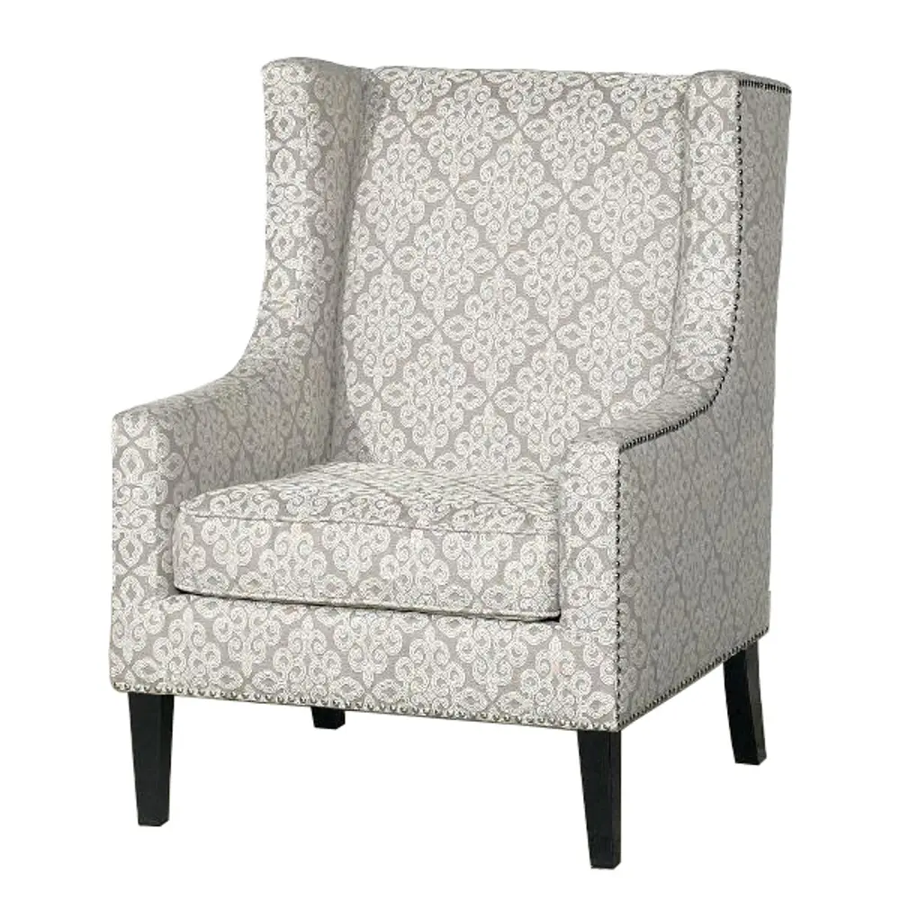Tan and White Wingback Accent Chair - Biltmore-1