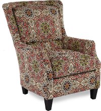 Contemporary Red and Green Wing Chair - Loren
