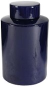 9 Inch Deep Blue Lidded Jar