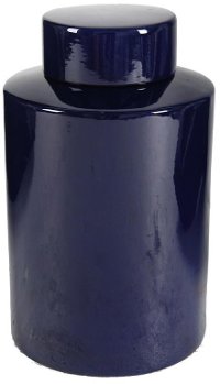 9 Inch Deep Blue Lidded Jar
