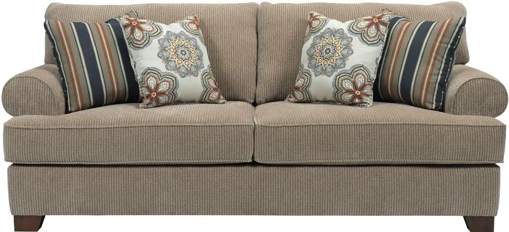4240-3 Serenity 85 Inch Tan Upholstered Sofa-1