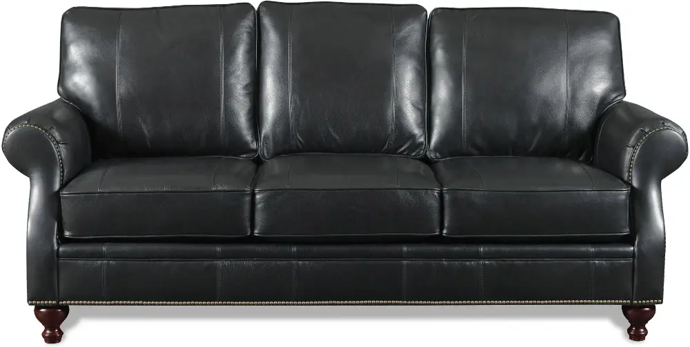L651-3 Franklin 82 Inch Black Leather Sofa-1