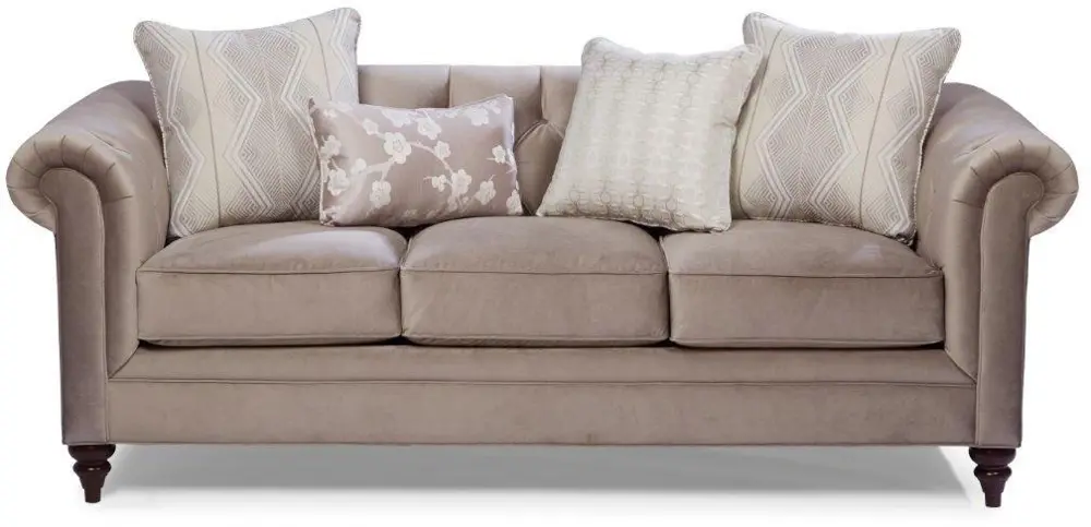 Melody 88 Inch Taupe Upholstered Sofa-1