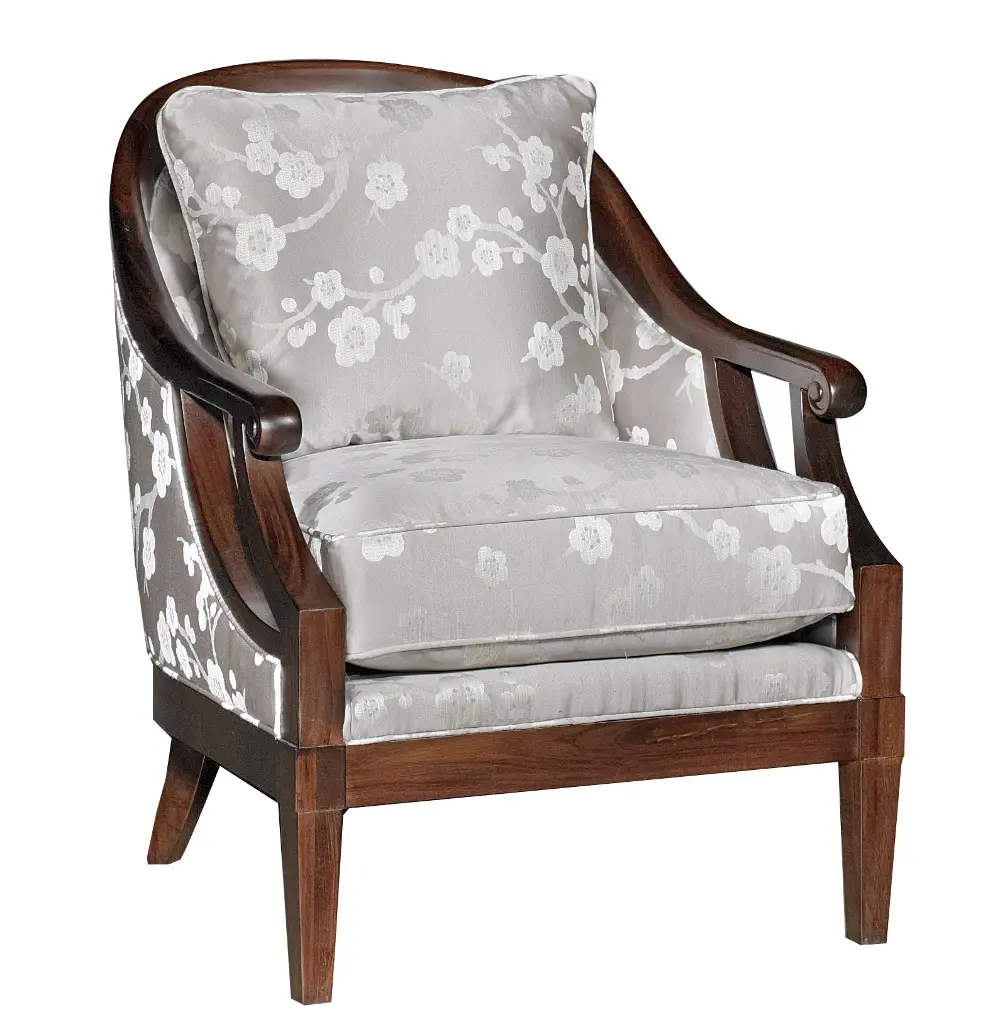 Melody Gray Floral Upholstered Traditional Accent Chair-1