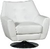 Modern White Swivel Barrel Chair - Ontario