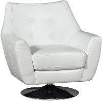 Modern White Swivel Barrel Chair - Ontario