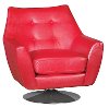 Thomas Red Swivel Barrel Chair - Ontario