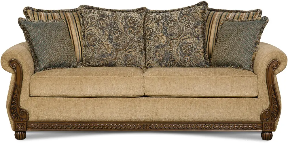 Outback 86 Inch Tan Upholstered Sofa-1