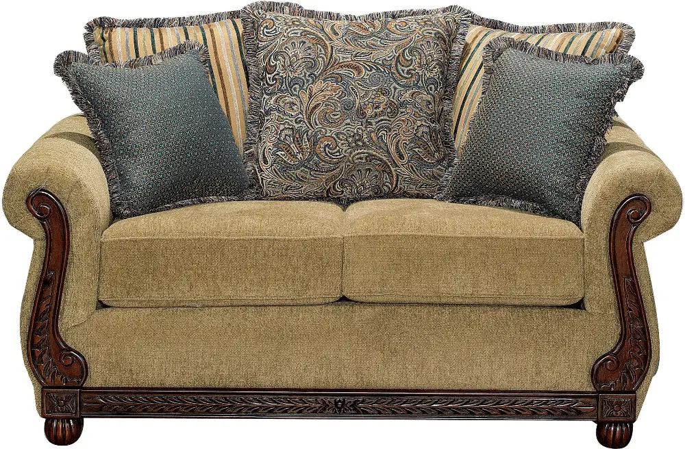 Outback 64 Inch Tan Upholstered Loveseat-1
