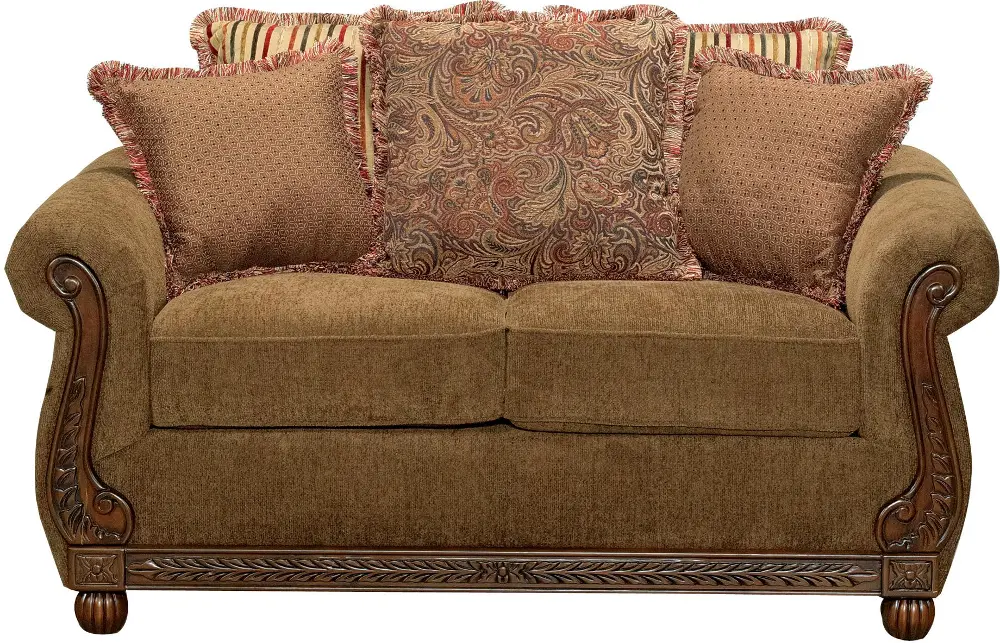 Outback 64 Inch Chocolate Upholstered Loveseat-1
