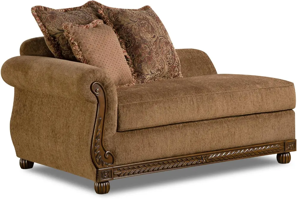 62 Inch Chocolate Upholstered Chaise-1