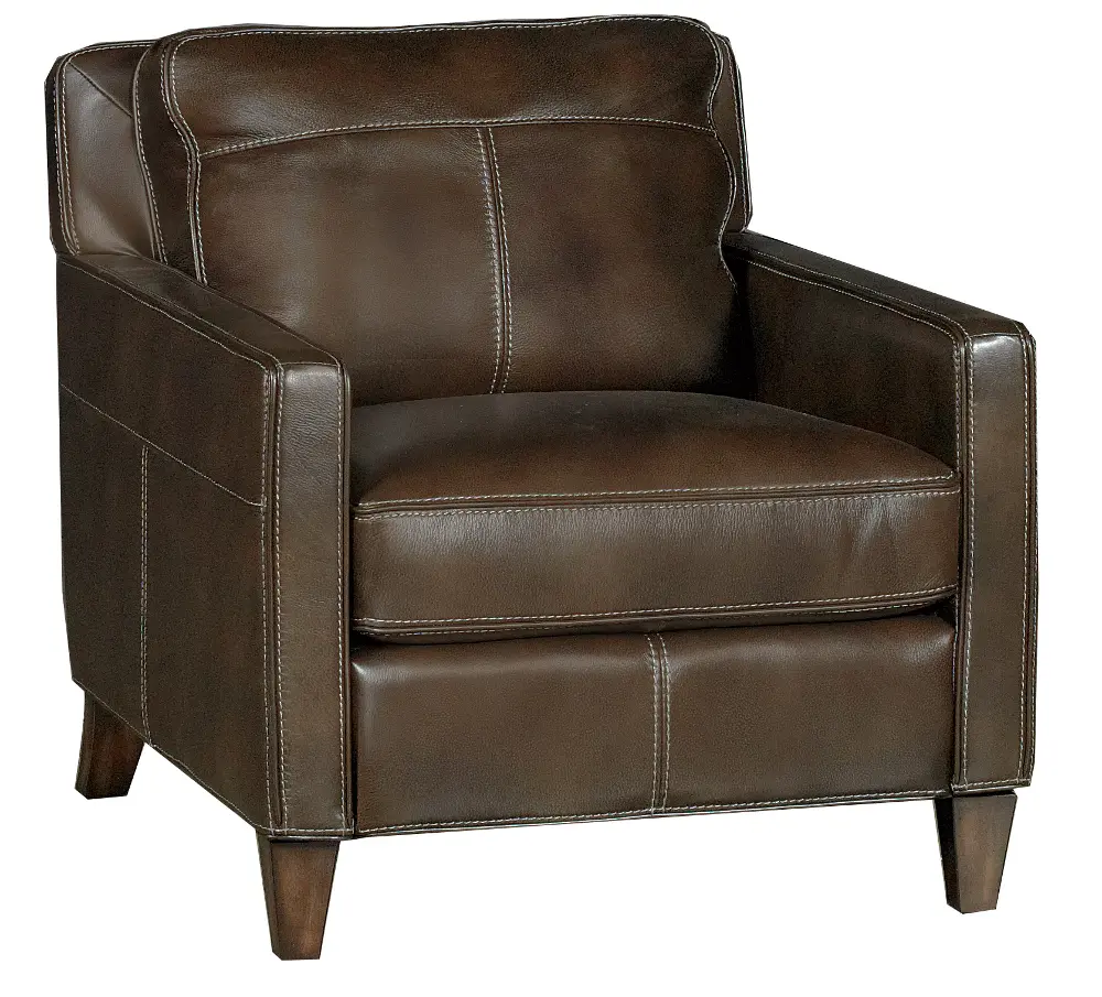 Luciano Brown Leather Contemporary Chair-1