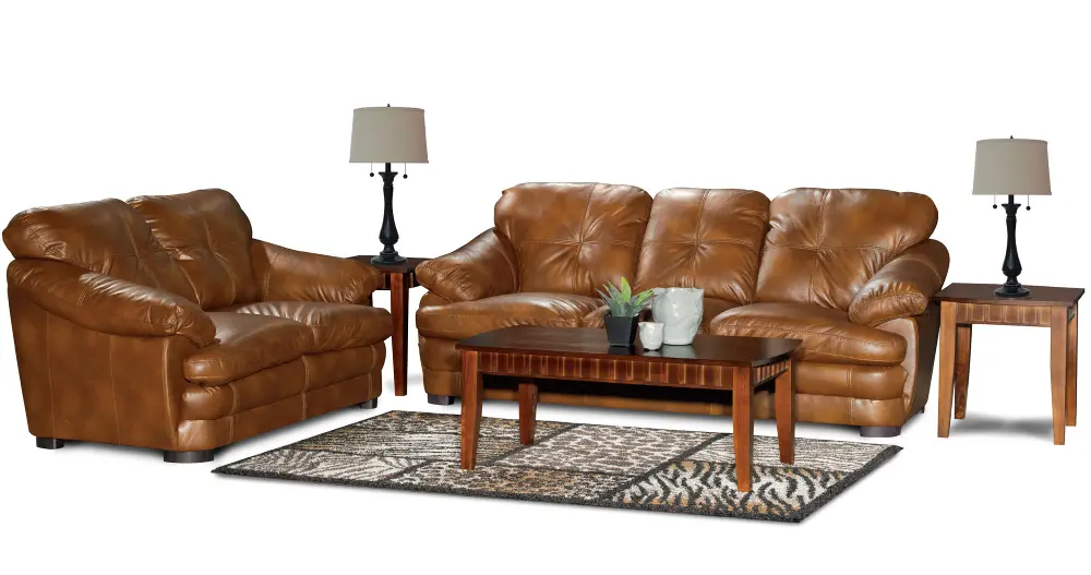 Buckley Brown Upholstered 7 Piece Room Group-1