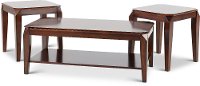Contemporary Walnut 3 Piece Coffee Table Set - Docila