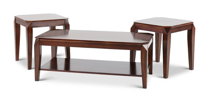 Docila Contemporary Walnut Table, Set of 3