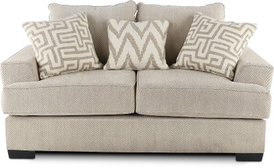 Casual Contemporary Oatmeal Loveseat - Renegade