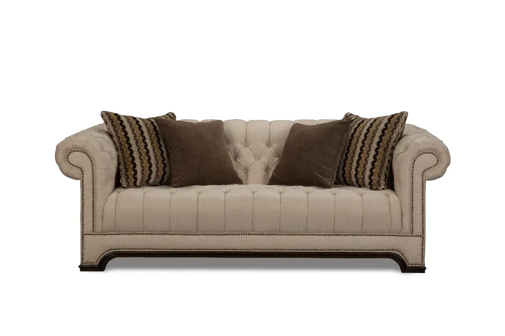 Beverly 92 Inch Ivory Upholstered Sofa-1