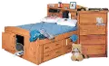 Rustic Cinnamon Full Storage Bed with 2 Under-Bed Dressers - Palomino