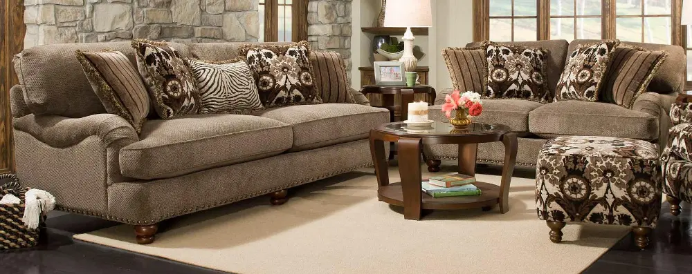 Traditional Mink Brown 2 Piece Living Room Set - Prodigy-1