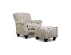 Lavish Pewter Pattern Upholstered Accent Ottoman