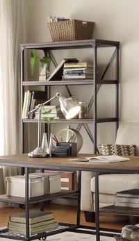 40 Inch Industrial Book Case - Iron Works Collection