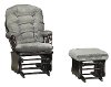 Ash Gray Glider Rocker & Ottoman - Bedazzle