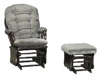 Ash Gray Glider Rocker & Ottoman - Bedazzle