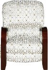 Cream & Slate Gray Push-Back Recliner - Joyful-1