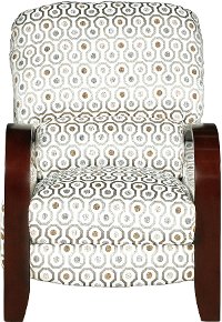 Cream & Slate Gray Push-Back Recliner - Joyful