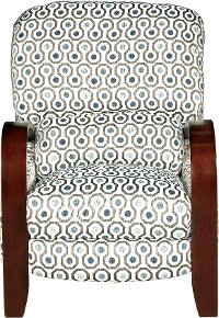 Slate Gray & Blue Push-Back Recliner - Joyful