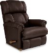 10-512/LB133477 Espresso Brown Leather-Match Manual Reclina-Rocker Recliner - Pinnacle