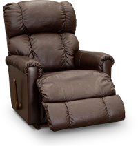 10-512/LB133477 Espresso Brown Leather-Match Manual Reclina-Rocker Recliner - Pinnacle-2