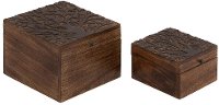 6 Inch Wooden Tree Carved Box