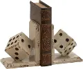 Wood Dice Bookend Pair