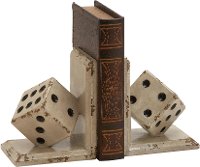 Wood Dice Bookend Pair