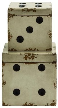 9 Inch Distressed Wooden Dice Box