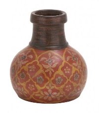 10 Inch Terracotta Painted Vase