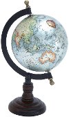 10 Inch Metal and Wood Table Top World Globe