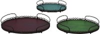 16 Inch Metal and Wood Tray