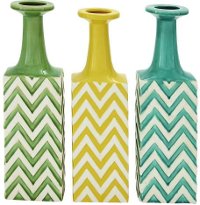 Assorted Ceramic 17 Inch Stripe Vase