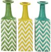 Assorted Ceramic 17 Inch Vase with Chevron Pattern