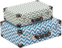 12 Inch Green Chevron Wood and Vinyl Case