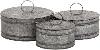 10 Inch Round Metal Covered Box